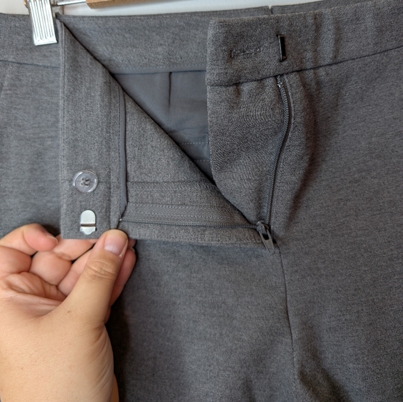 Halogen Nordstrom Grey Women's Flared Stretch Office Trouser Pants Size 10 - Picture 5 of 12